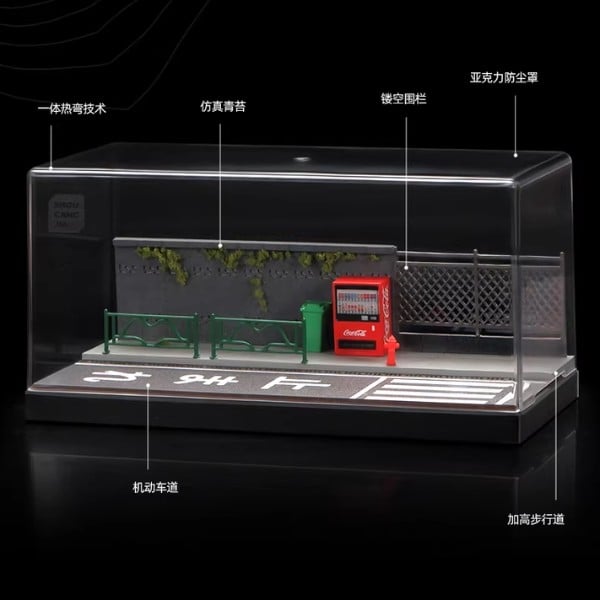 nShop bán Diorama 1:64 Kèm Hộp Trưng Bày  Máy Bán Hàng Ven Đường 82005 tặng fan xe mô hình die-cast