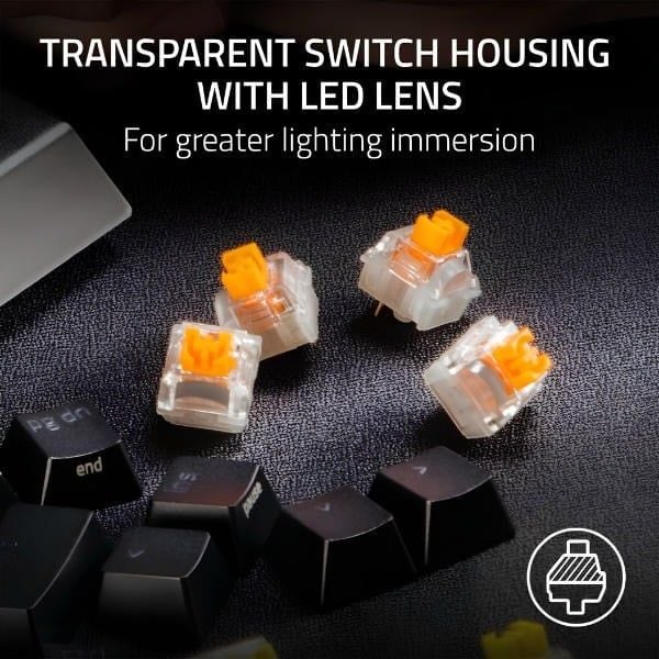 Housing trong suốt tản sáng LED RGB của switch Razer Orange nShop