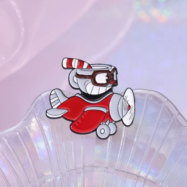 Huy hiệu kim loại Cuphead được làm từ kim loại cứng cáp