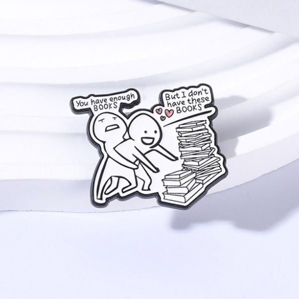 Huy Hiệu Book Lover Metal Pin - phù hợp để trang trí