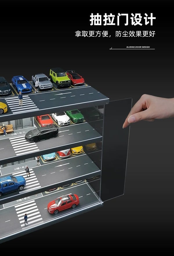 nShop bán Diorama 1:64 Bãi đỗ xe có thang máy SCJ415 Shou Cang Jia hộp trưng bày làm background xe mô hình