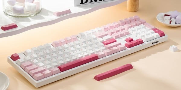 nShop bán AKKO 3108 RF V3 Prunus Lannesiana Frost Pink Switch làm quà tặng sinh nhật lưu niệm nữ gamer streamer