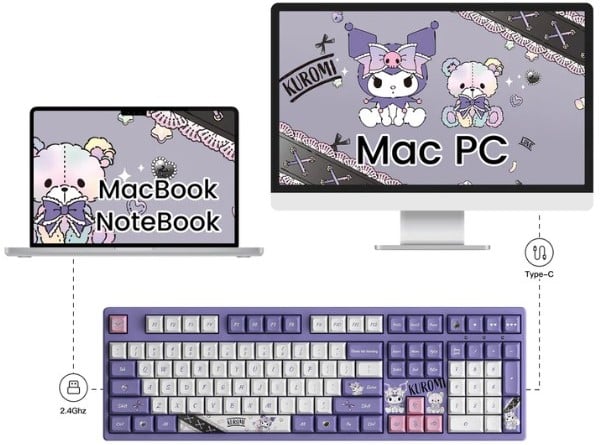 nShop bán Bàn phím cơ không dây AKKO 3108 RF V3 Sanrio dùng được cho MacBook iOS Android Windows Linux
