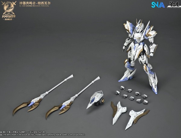 Các thành phần phụ kiện của model kit SNAA SC-009 1-144 Divine Invoker Percival Normal Ver