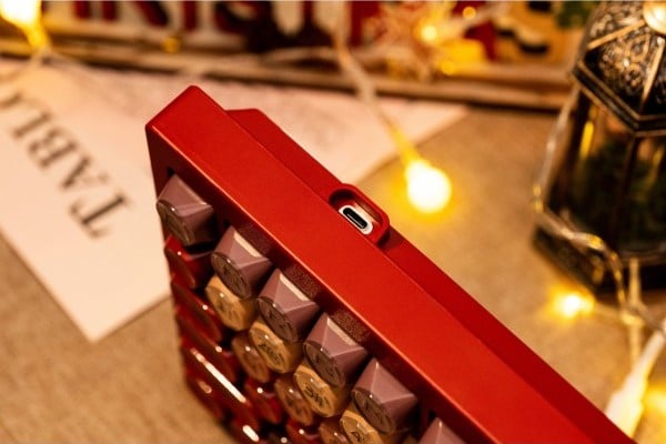 nShop bán bàn phím cơ Veekos K75 Wine Red Frost Pink Switch có thiết kế nút tròn như máy đánh chữ retro