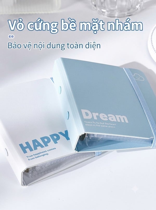 Album Ảnh Instax Mini Bìa Còng Công Sở có vỏ bề mặt cứng nhám chống nước bám bẩn