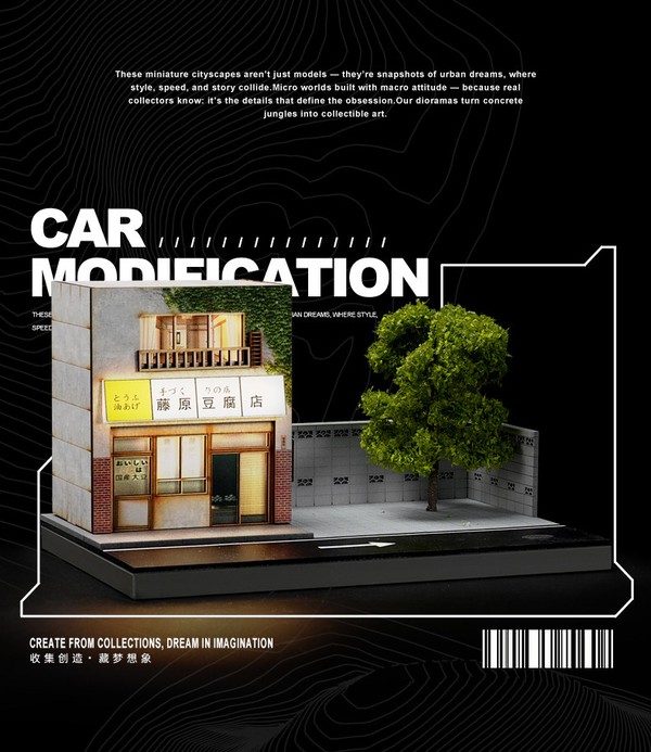 nShop bán Diorama 1:64 Hộp Trưng Fujiwara Tofu Shop Initial D 82034 tặng người sưu tầm mô hình xe die-cast