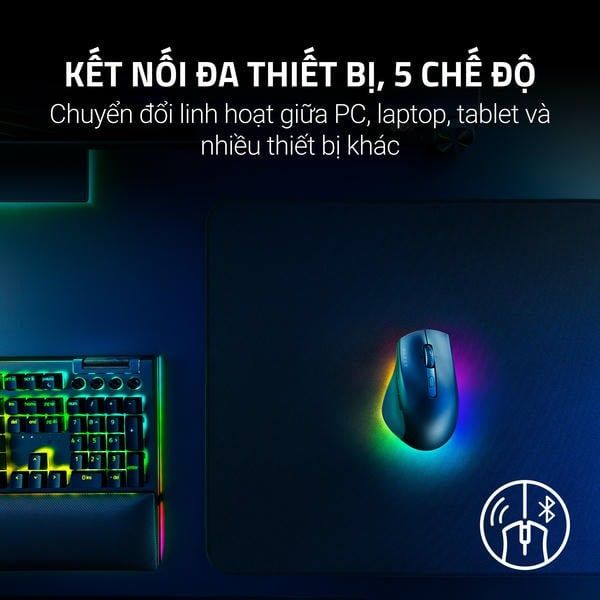 Kết nối 5 thiết bị đa dạng trên Razer Pro Click V2 nShop
