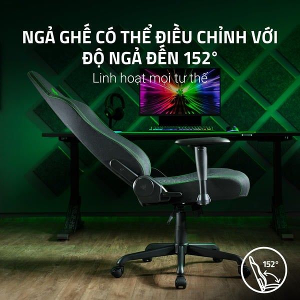 Khả năng ngả lưng 152 độ trên ghế Razer Iskur V2 X nShop