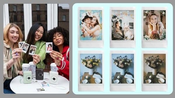 Các mẫu khung hình và bộ lọc màu sáng tạo tích hợp sẵn trên máy ảnh Instax Mini LiPlay