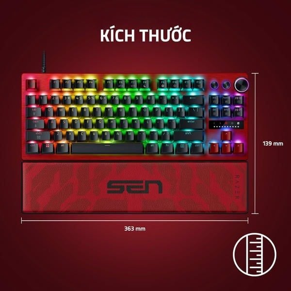 Kích thước bàn phím Razer Huntsman V3 Pro TKL Sentinels Edition nShop