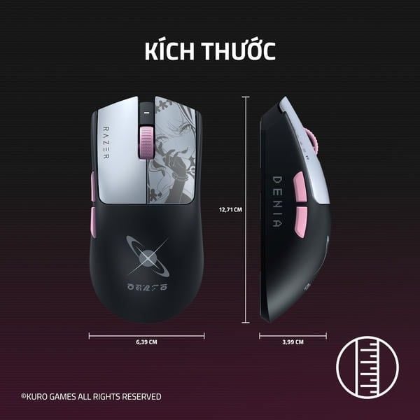 Kích thước chuột gaming Razer Viper V3 Pro WuWa Edition nShop