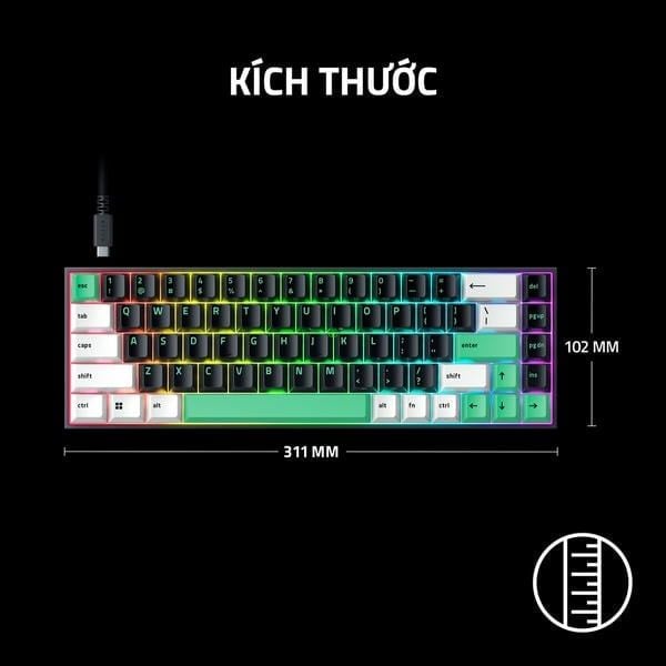 Kích thước siêu gọn nhẹ của Razer Reclusa X Mini 65% nShop