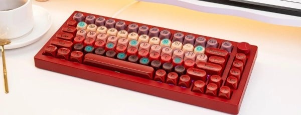 nShop bán bàn phím cơ Veekos K75 Wine Red Frost Pink Switch hỗ trợ anti ghosting chống kẹt phím