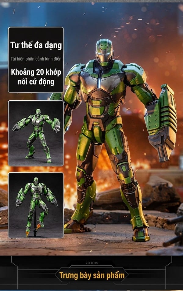 nShop bán Mô hình trang trí Marvel - Iron Man MK26 - ZD Toys - ZM65 làm quà tặng fan truyện tranh comic