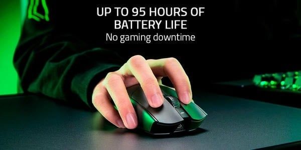 Thời lượng pin lên đến 95 giờ của chuột gaming không dây Razer Viper V3 Pro