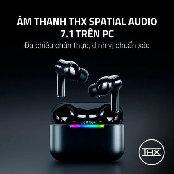 Âm thanh THX Spatial Audio 7.1 tai nghe Razer Hammerhead V3 X HyperSpeed chính hãng nShop