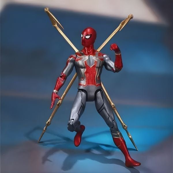 Mô hình Marvel - Iron Spiderman with Plastic Holder - ZD Toys - ZM37 - Khớp linh hoạt