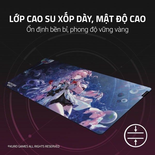 Lớp cao su xốp dày 4mm của lót chuột Razer Wuthering Waves nShop
