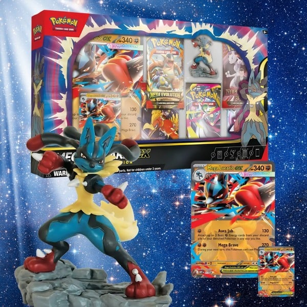 nShop bán Pokemon TCG Mega Lucario ex Figure Collection có mô hình và thẻ bài giá trị sưu tầm cao