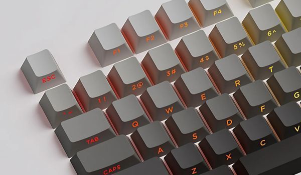 Bộ Keycap bàn phím cơ Veekos Black Gradient PBT Double-Shot / Cherry profile / 135 nút kí tự in bên hông toả sáng