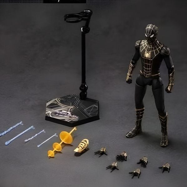 Mô hình Marvel Spiderman Black Gold Suit ZD Toys ZM76 chi tiết đẹp mắt màu sắc trung thực, bán tại nShop chính hãng