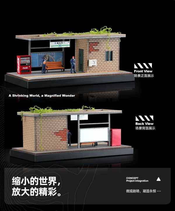 nShop bán Tiểu cảnh Diorama 1:64 Trạm chờ xe buýt kiểu Nhật SCJ82009 làm quà tặng người sưu tập xe mô hình