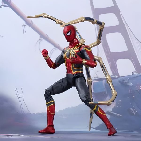 Mô hình Marvel - Iron Spiderman with Luminous Stand - ZD Toys - ZM33 - Khớp cử động linh hoạt