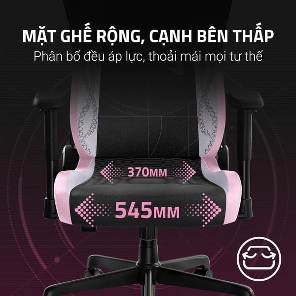Mặt ghế rộng và cạnh bên thấp của Razer Iskur V2 X WuWa nShop