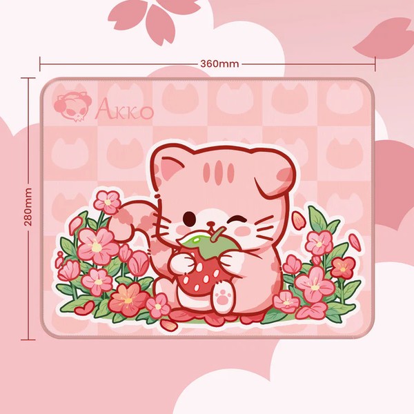 nShop bán Bàn di chuột AKKO Cat Theme Mousepad giá tốt chất lượng cao lót chuột mèo hồng ôm dâu dễ thương