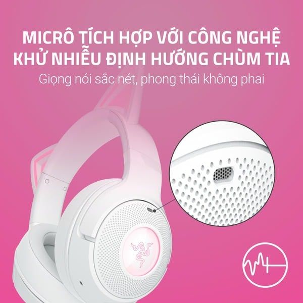 Micro tích hợp khử nhiễu của Razer Kraken Kitty V2 BT nShop