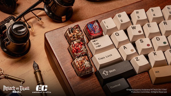 Sưu tầm trọn bộ Attack On Titan Artisan Keycap SAR1 Profile ở nShop để có góc manga anime chill nhất để flex