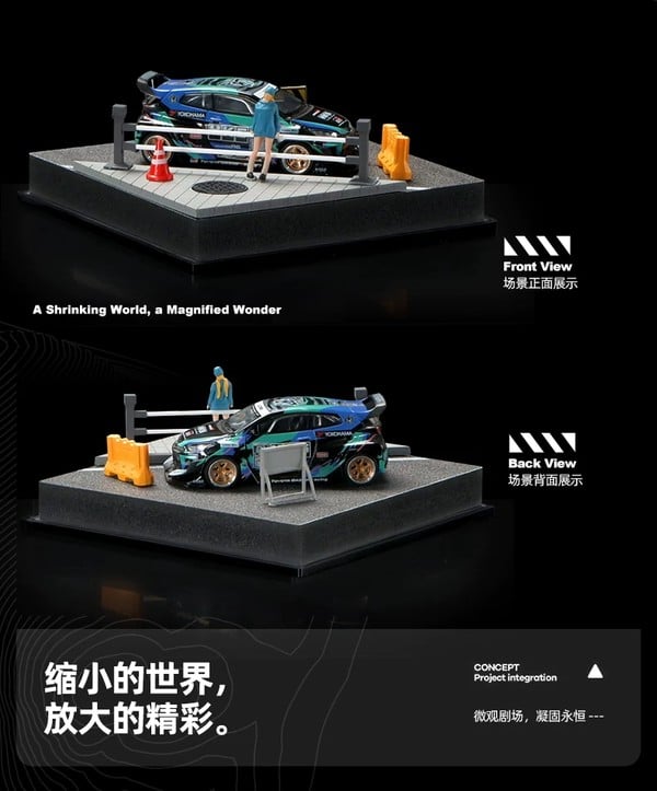 nShop bán Sa bàn Diorama 1:64 Lan can nắp cống ven đường SCJ82014-A tiểu cảnh có mô hình người mini figure