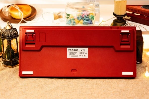 nShop bán bàn phím cơ Veekos K75 Wine Red Frost Pink Switch thích hợp làm quà tặng nữ nhân viên văn phòng