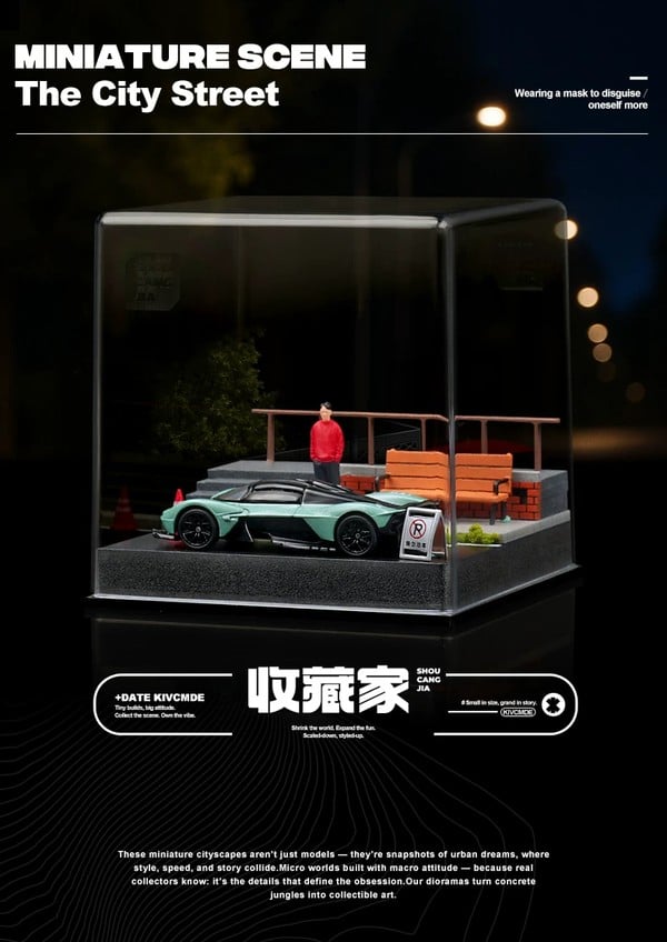 nShop bán Diorama 1:64 Cầu thang công viên SCJ82019 Shou Cang Jia sa bàn tiểu cảnh có nắp mica chống tia UV