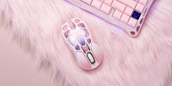 nShop bán Wireless Gaming Mouse GravaStar Mercury M1 Pro Sakura Pink có đèn LED RGB tùy chỉnh nhiều chế độ