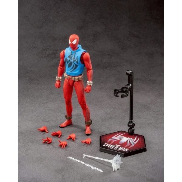 Mô hình trang trí - Marvel - Spider Man - Scarlet Spider - ZD Toys - ZC48 đi kèm nhiều phụ kiện, đế dựng