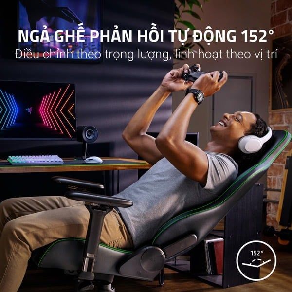 Ngả ghế phản hồi tự động 152 độ linh hoạt ghế Razer Enki nShop