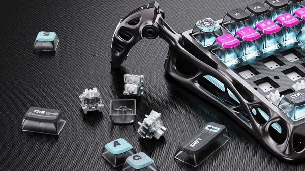 Bàn phím cơ GravaStar Mercury V75 Pro Cyberpunk nShop có thể thay keycap và switch chỉnh được đèn LED RGB theo ý thích