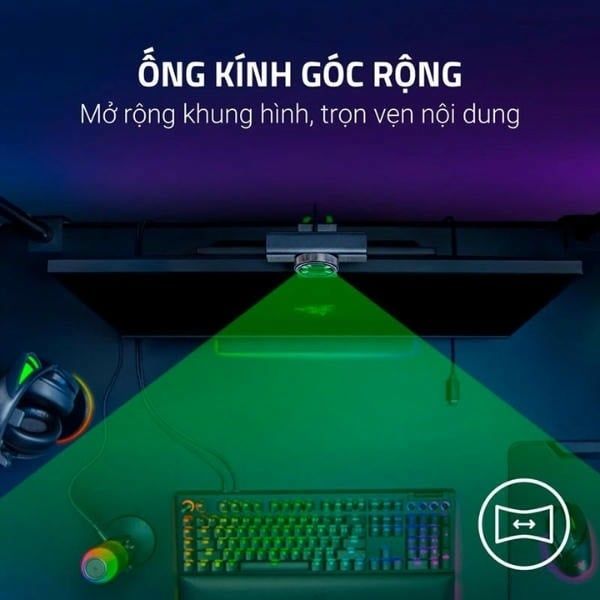 Ống kính góc rộng của webcam Razer Kiyo V2 X nShop