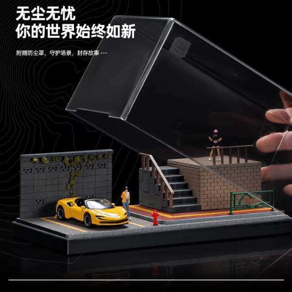 nShop bán Diorama 1:64 Kèm Hộp Trưng Bày - Cầu Thang Đường Bộ 82006 có nắp mica bảo vệ chống bụi bẩn