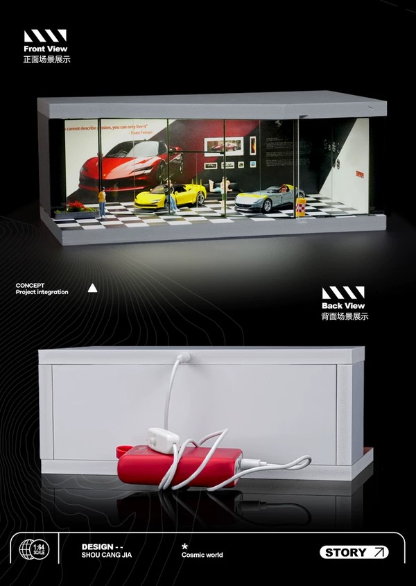 nShop bán Diorama 1:64 Showroom xe SCJ73441 chính hãng Shou Cang Jia làm quà tặng fan xe Tomica Hot Wheels