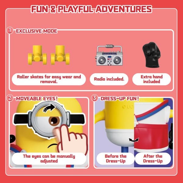 nShop bán mô hình lắp ráp Blokees preCOOL Minions 06 Stuart Dancer nhiều tính năng và phụ kiện