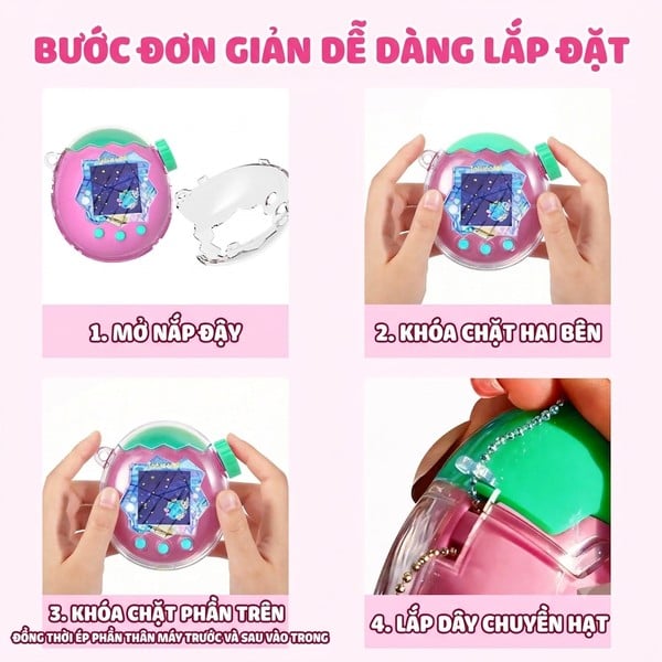 hướng dẫn lắp đặt sử dụng Case Bảo Vệ Tamagotchi Paradise Crystal Clear trong suốt