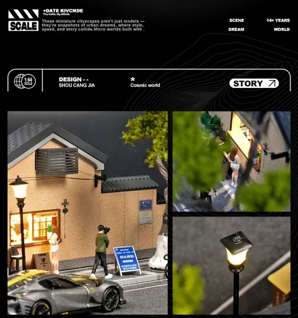 nShop bán Diorama 1:64 Quán cà phê trên đường Nam Kinh SCJ82051-A làm quà tặng fan sưu tầm xe mô hình diecast