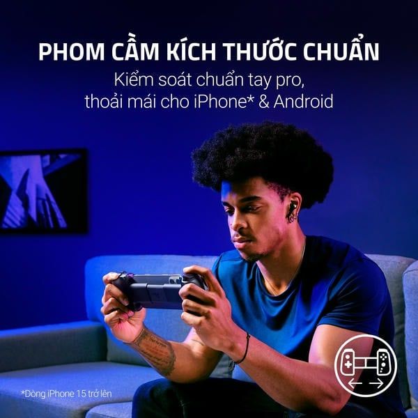 Phom cầm kích thước chuẩn tay pro của Razer Kishi V3 nShop