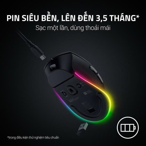 Pin siêu bền 3.5 tháng của chuột Razer Pro Click V2 nShop