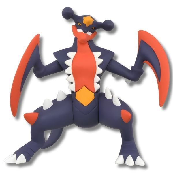 Phiên bản Mega Garchomp mạnh mẽ trong dòng Moncolle, màu sắc sống động.