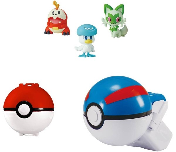 nShop bán Pokemon Moncolle Poketoruze & Poke Del-Z Set of 3 Partners starters gen 9 Sprigatito Fuecoco Quaxly