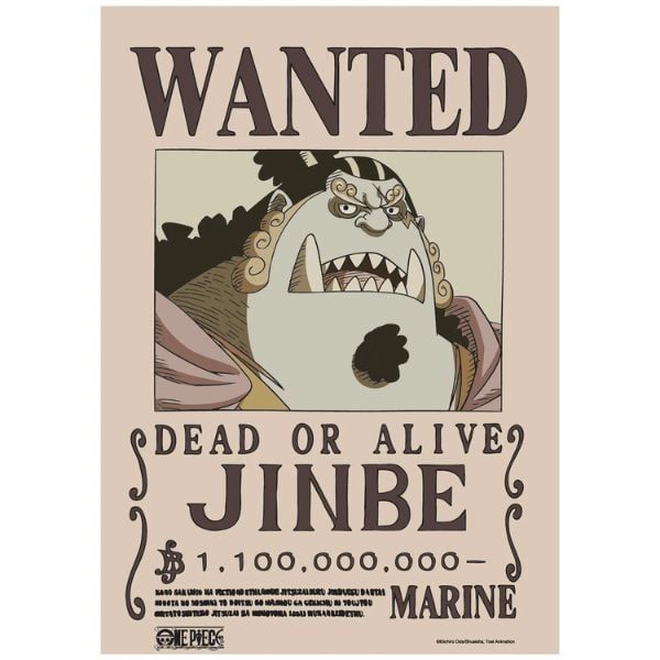 Poster One Piece V2 - Lệnh truy nã Jinbe Chính Hãng